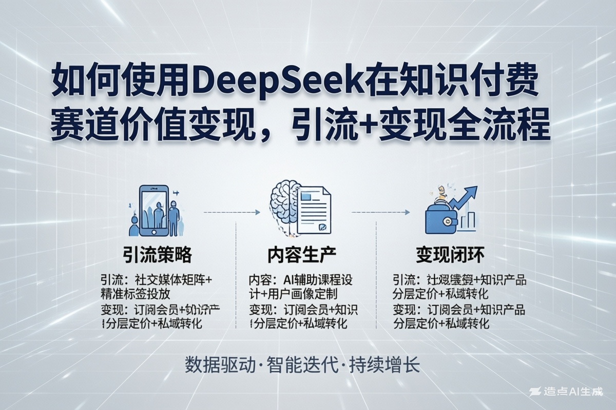 使用DeepSeek在知识付费赛道价值变现,引流+变现全流程